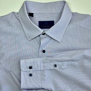 David Donahue Dress Shirt in Blue/Red Plaid Size 17 • 34/35